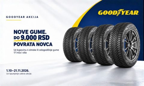 Goodyear akcija: nove gume i do 9.000 dinara povrata novca