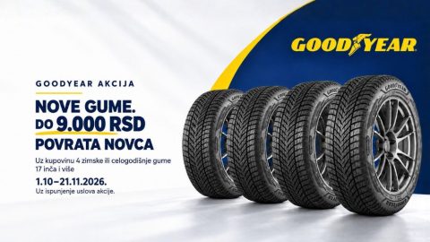 Goodyear akcija: nove gume i do 9.000 dinara povrata novca