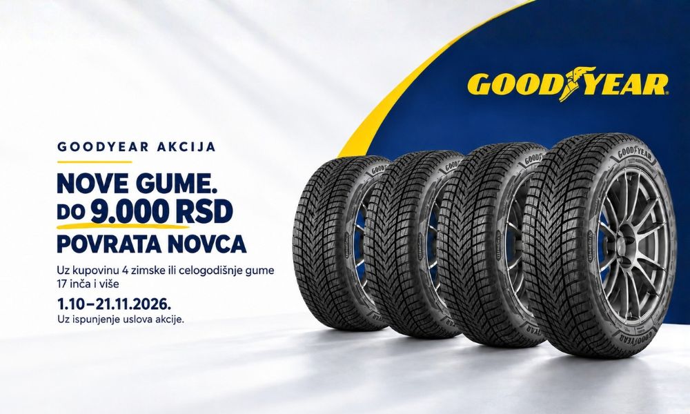 Goodyear akcija: nove gume i do 9.000 dinara povrata novca